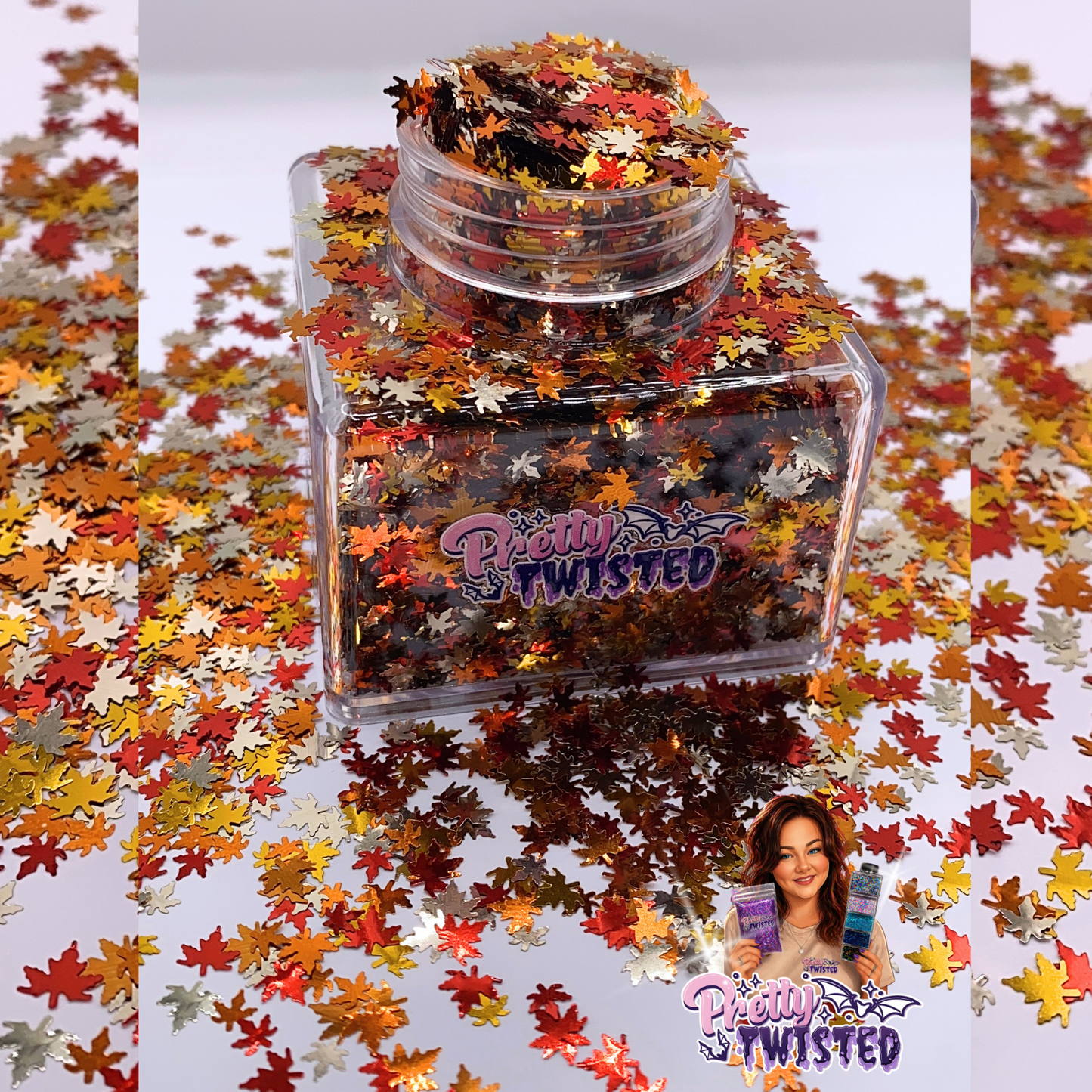 'AUTUMN LEAVES’ | GLITTER SHAPES - 1oz Stacker