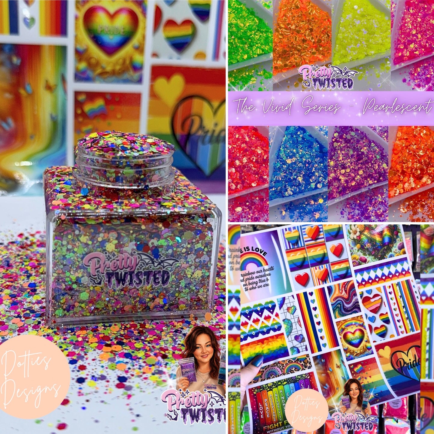 VIVID SERIES BUNDLE (Chunky) + PRIDE VINYL + TASTE THE RAINBOW GLITTER MIX