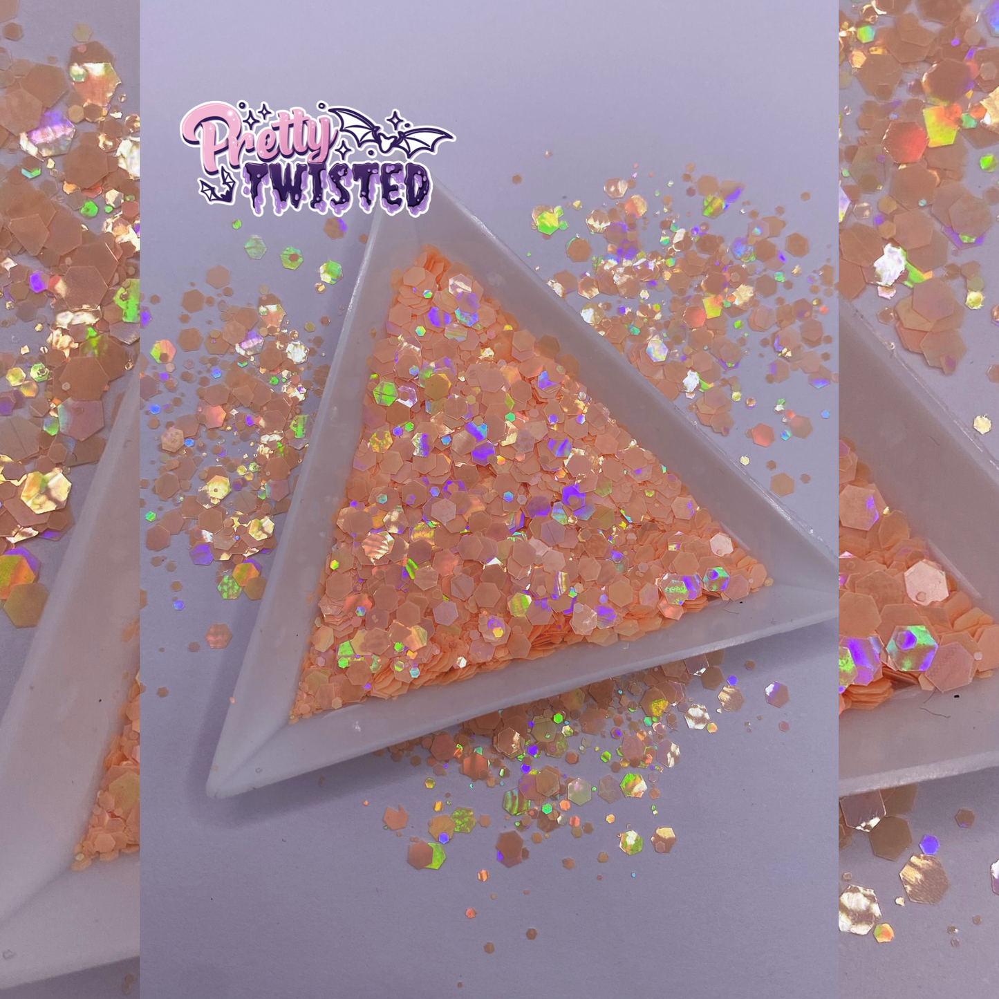 ‘PEACHES & DREAMS’ | MACAROON HOLOGRAPHIC | CHUNKY MIX