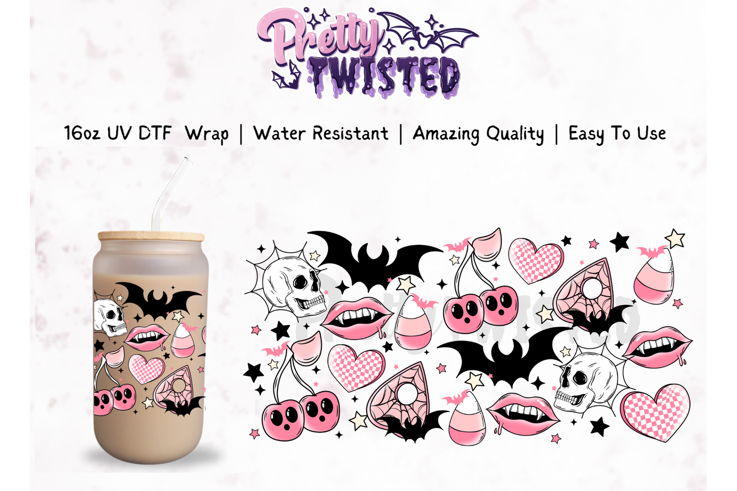 UV DTF | SPOOKY LOVE 16oz Libbey Wrap
