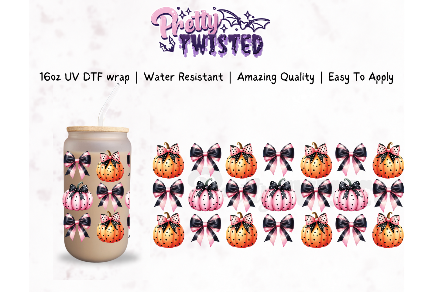 UV DTF | PUMPKIN BOW | 16oz Wrap