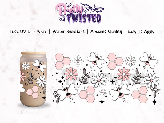 UV DTF | WILD BEE 16oz Libbey Wrap