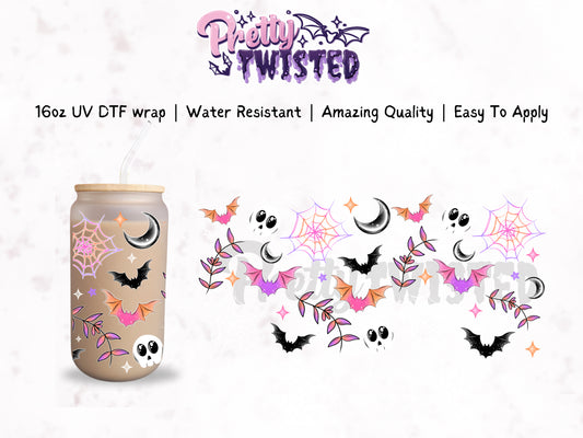 UV DTF | COLOURFUL SPOOK 16oz Libbey Wrap