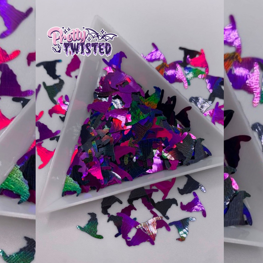 ‘WITCHES HATS’ | HOLOGRAPHIC GLITTER SHAPES