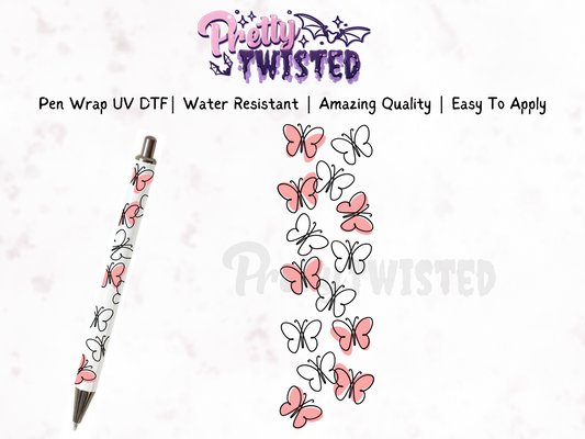 PEN WRAP -  BUTTERFLY PEACH | UV DTF