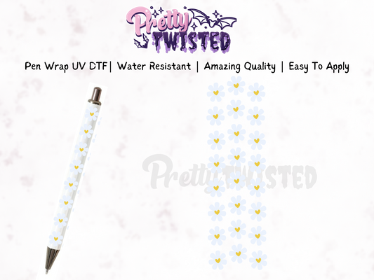 PEN WRAP - DAISY HEART | UV DTF