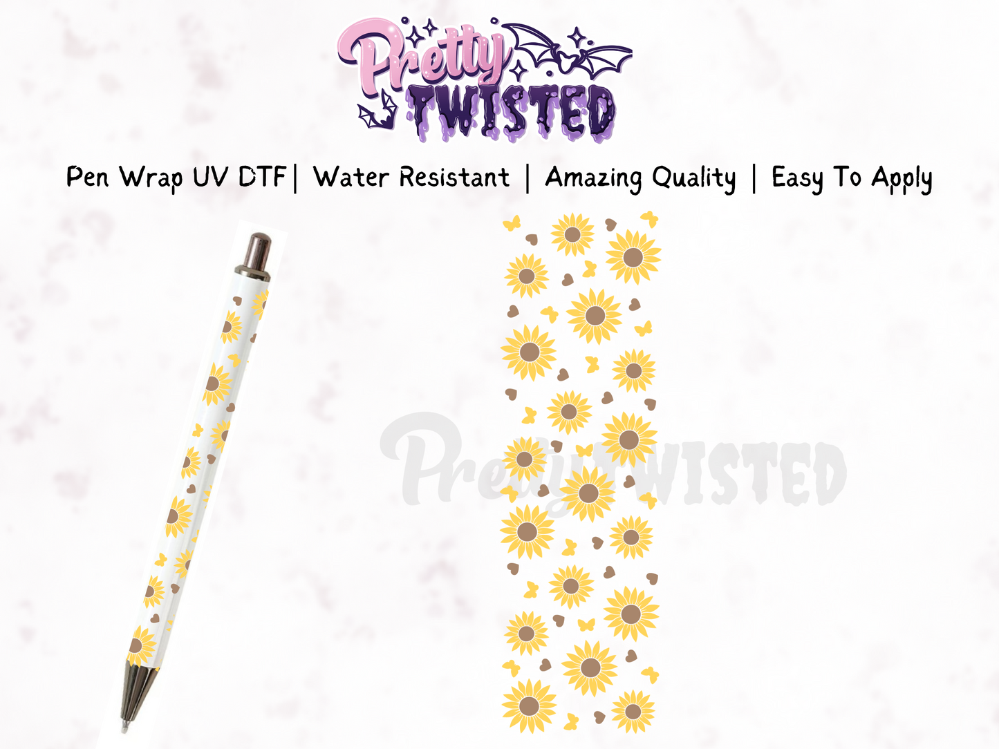 PEN WRAP - SUNFLOWERS | UV DTF