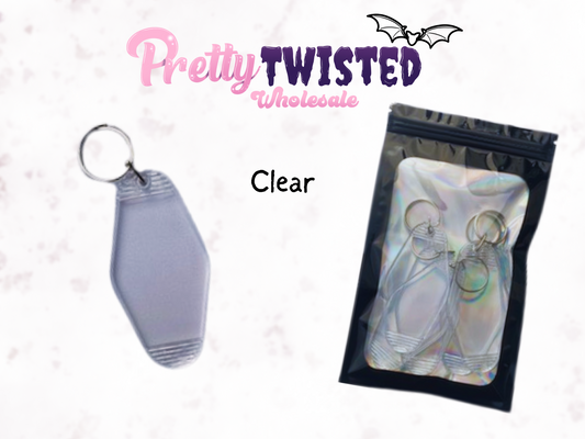 BLANK MOTEL KEYRING | CLEAR