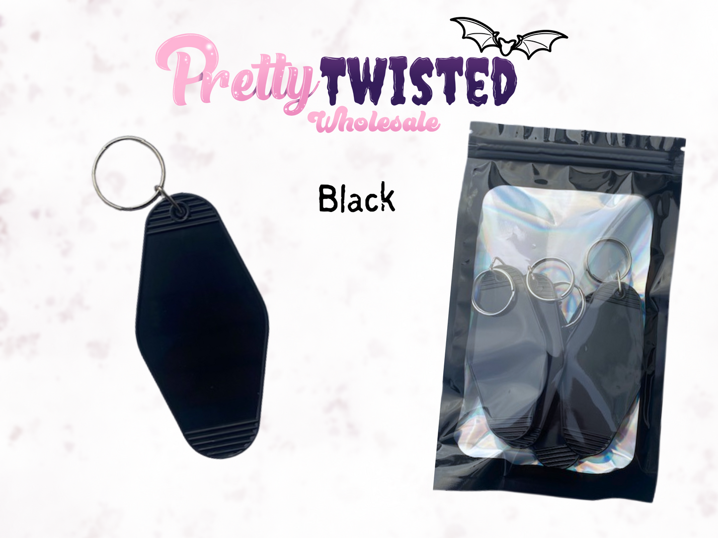 BLANK MOTEL KEYRING | BLACK