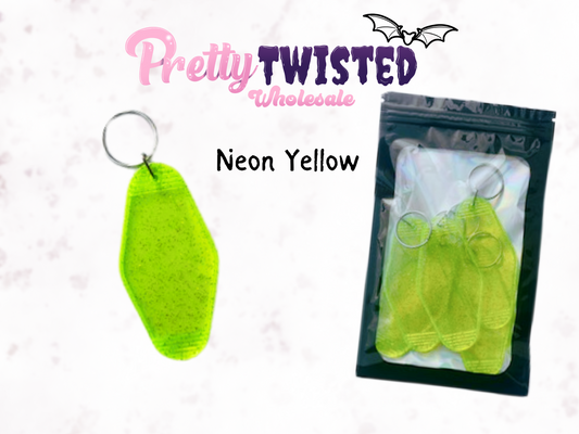 BLANK  MOTEL KEYRING | NEON YELLOW