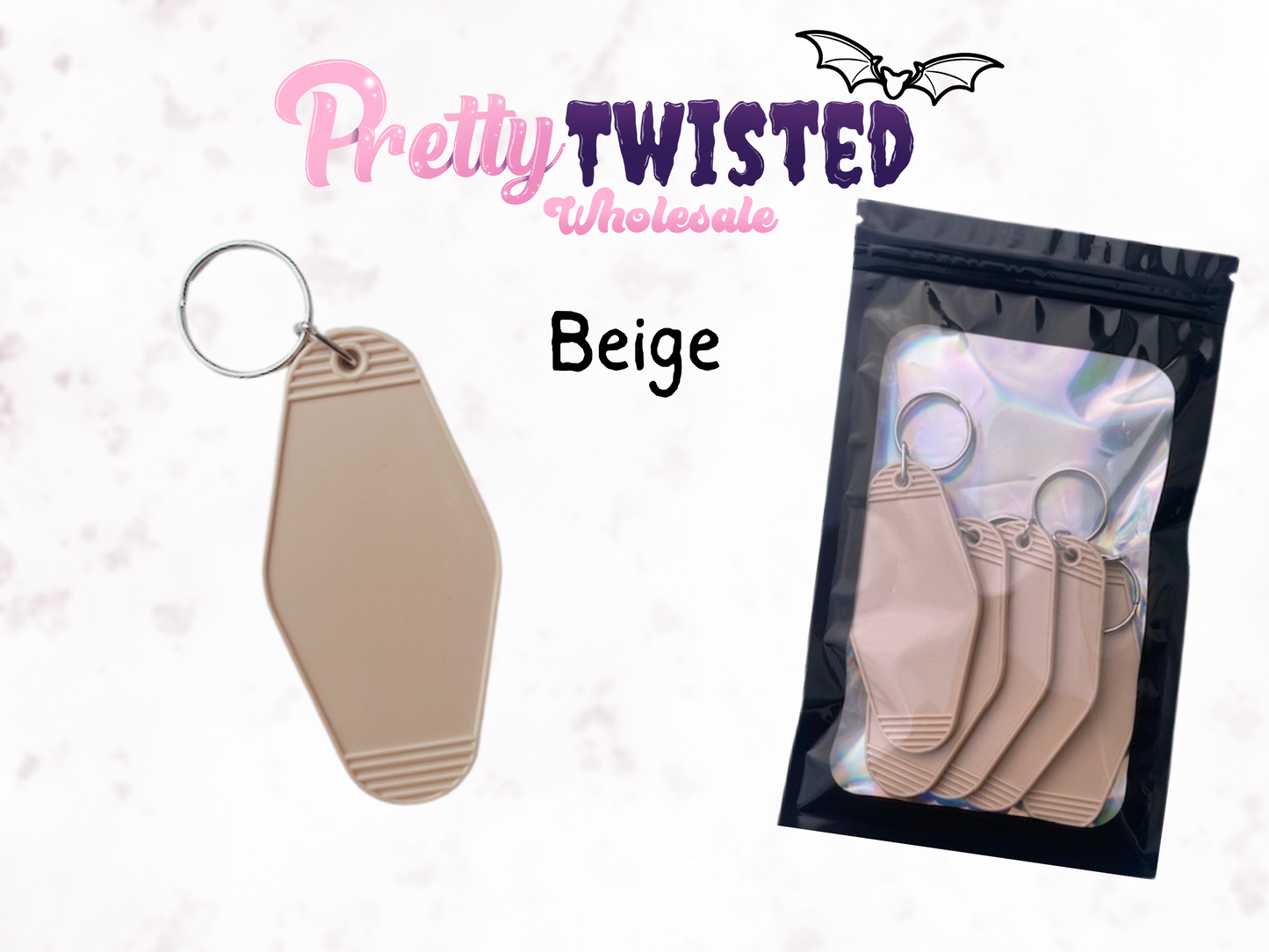 BLANK MOTEL KEYRING | BEIGE