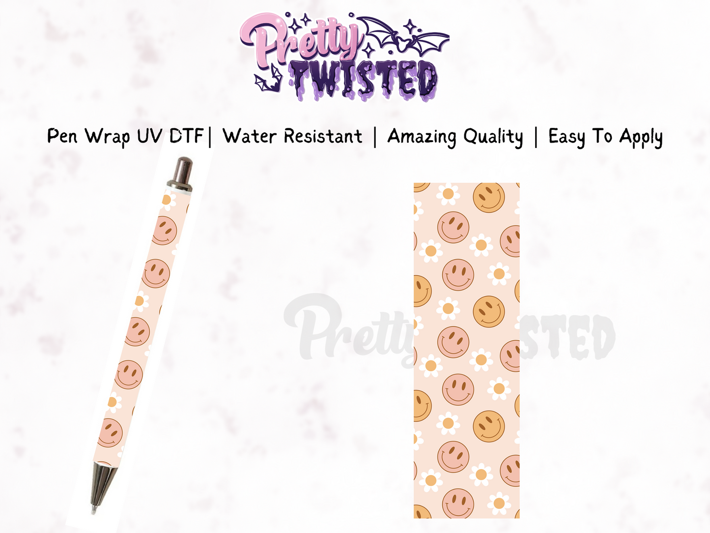 PEN WRAP - RETRO SMILES | UV DTF