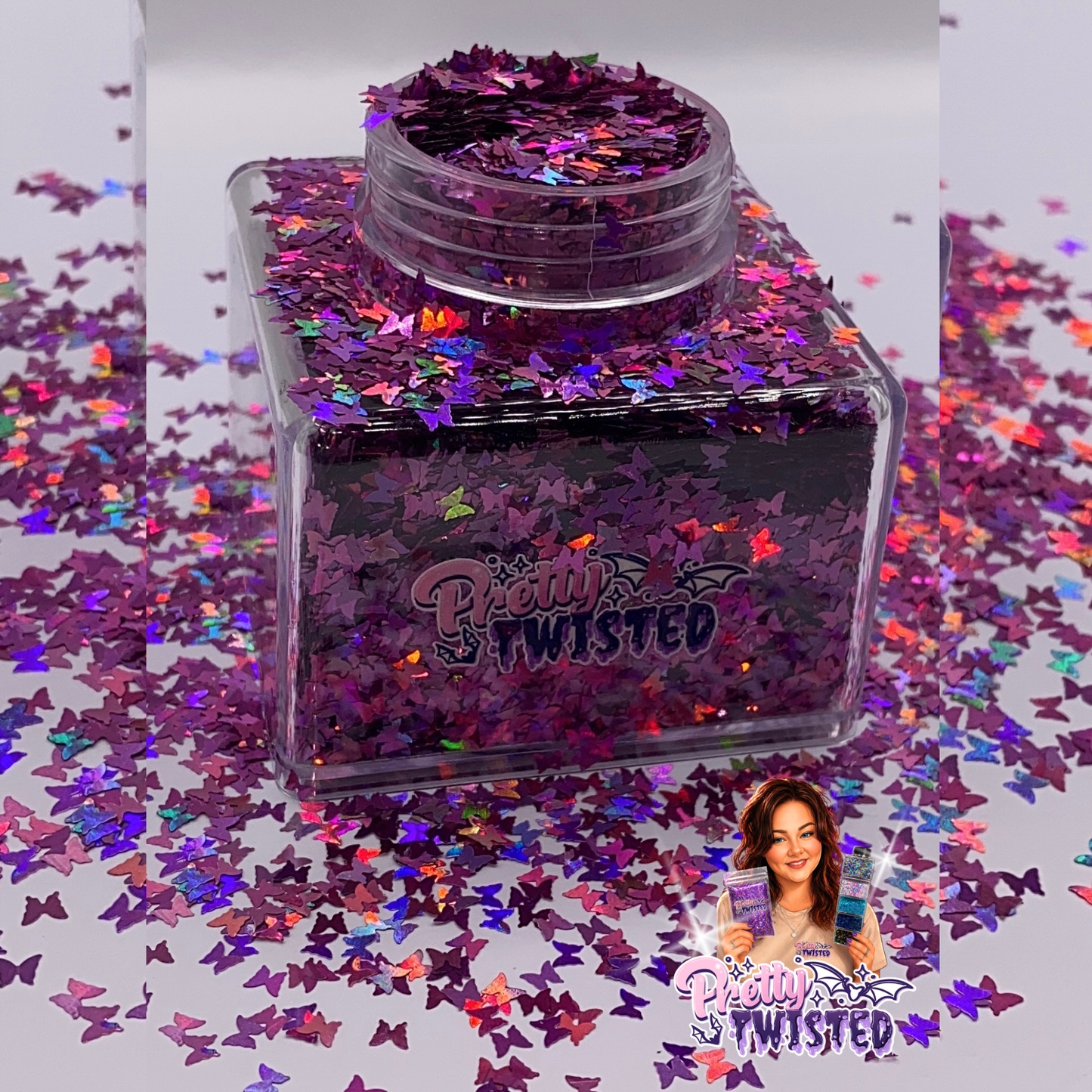 ‘BUTTERFLIES’ | HOLOGRAPHIC GLITTER SHAPES - 1oz Stacker