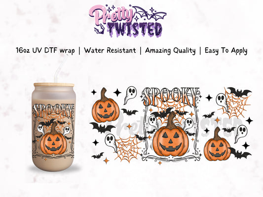 UV DTF | SPOOKY PUMKIN 16oz Libbey Wrap