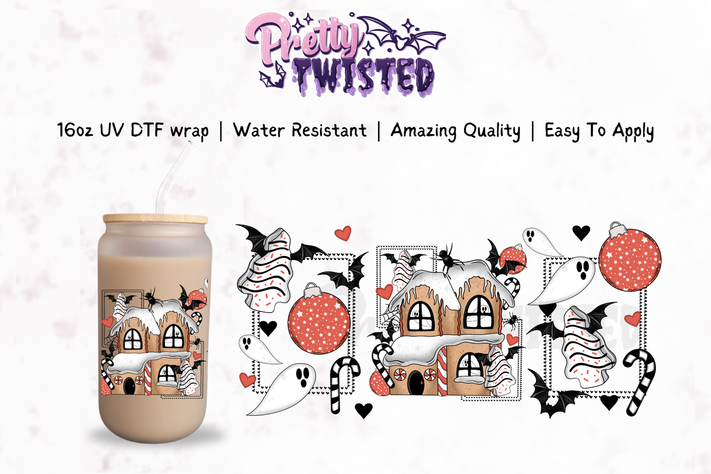 UV DTF | CHRISTMAS GINGERBREAD | 16oz Wrap