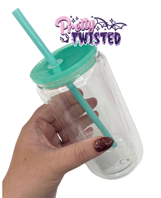 16oz Glass Snowglobe | Mint Green