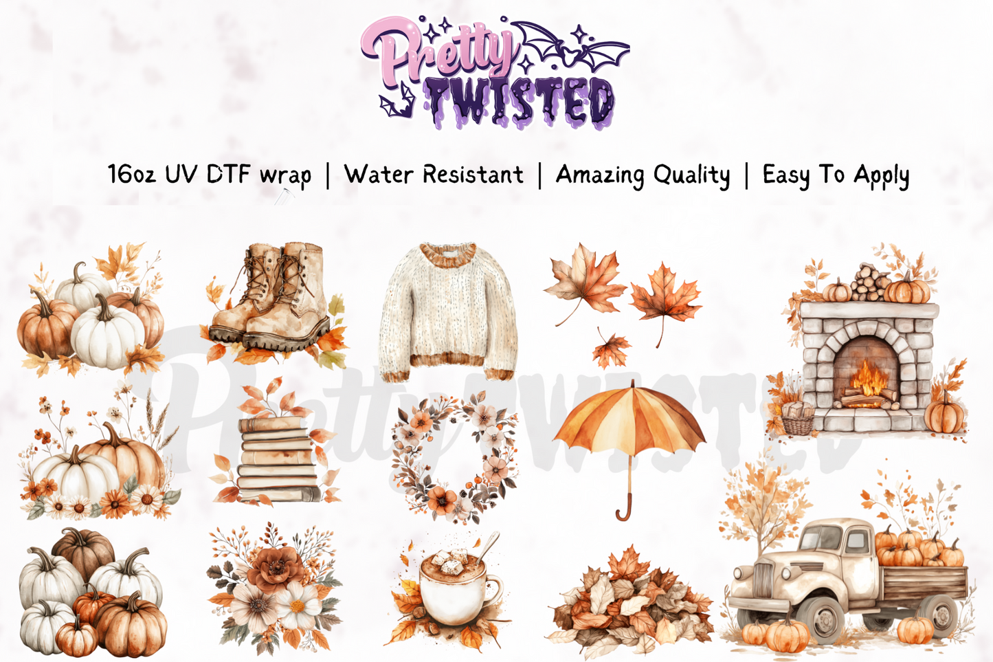 UV DTF | AUTUMN ELEMENT SHEET | 16oz Libbey Wrap