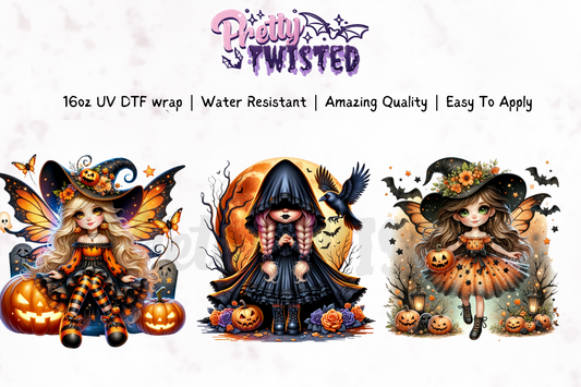 UV DTF | HALLOWEEN FAIRIES #2 | 16oz Libbey Wrap