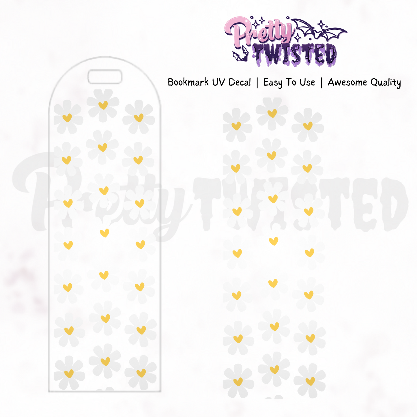 Bookmark UV Decal | DAISY HEARTS