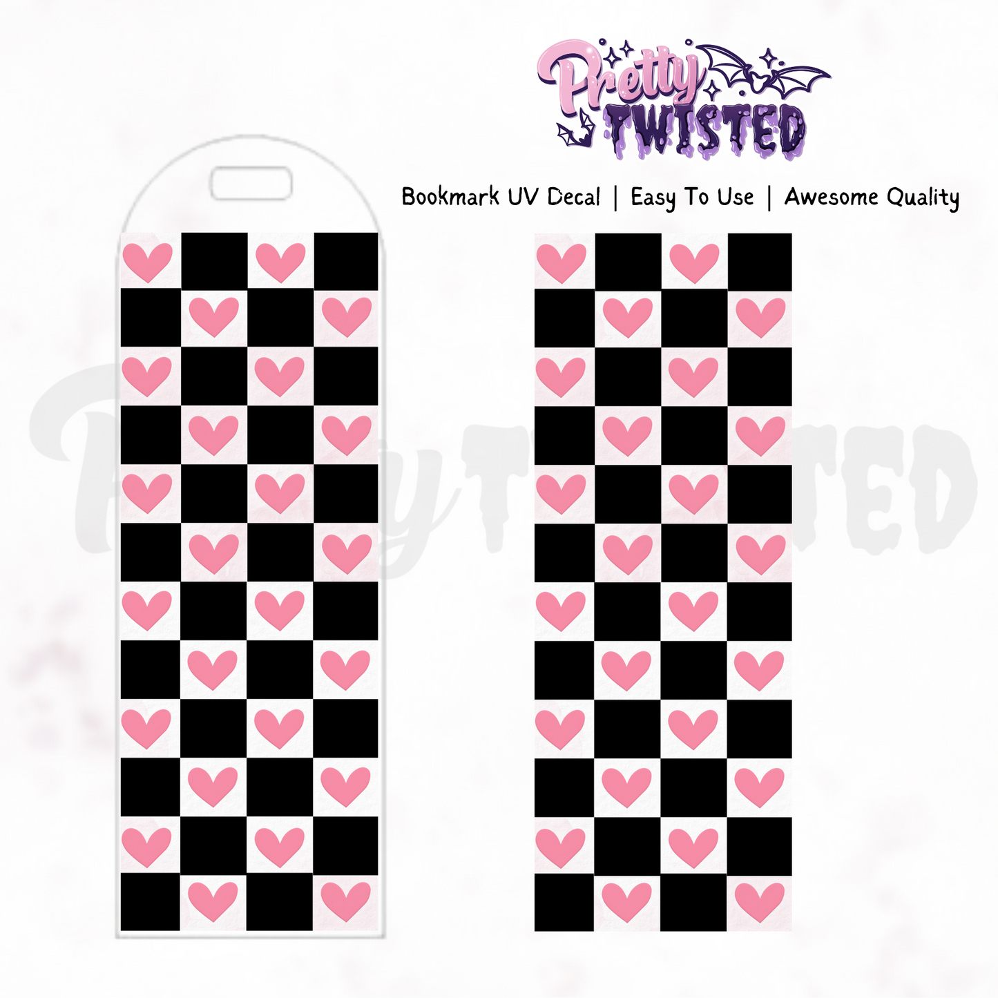 Bookmark UV Decal | CHECKED HEART