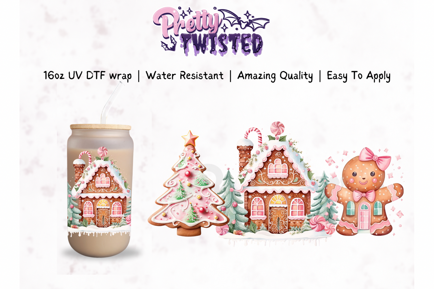 UV DTF | GINGERBREAD CHRISTMAS 16oz Libbey Wrap