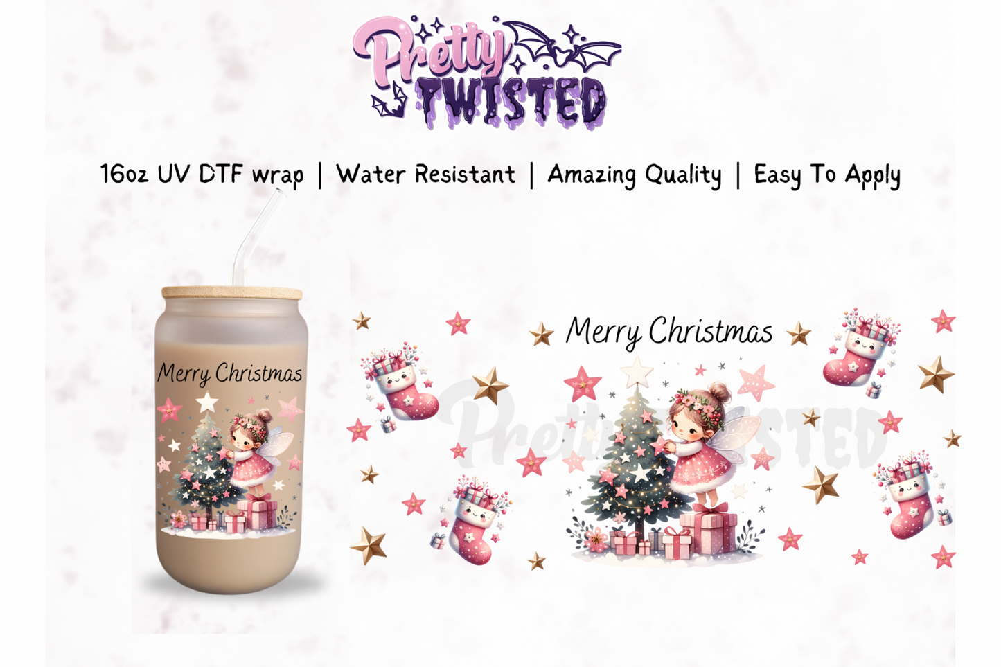 UV DTF | MERRY CHRISTMAS 16oz Libbey Wrap