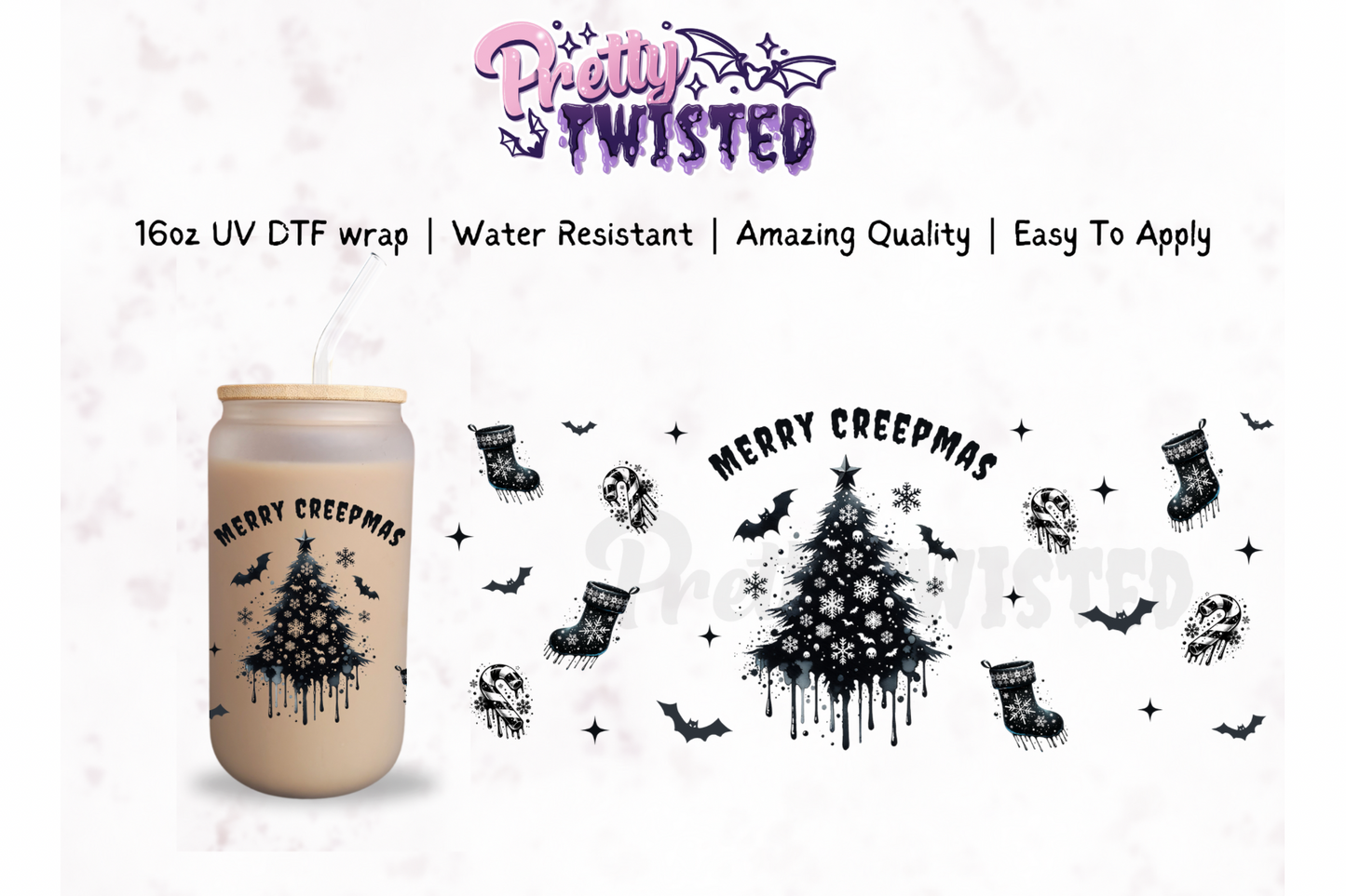 UV DTF | MERRY CREEPMASS 16oz Libbey Wrap