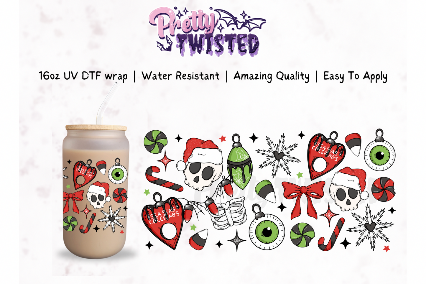 UV DTF | CREEPY CHRISTMAS 16oz Libbey Wrap