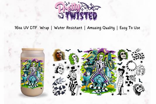 UV DTF | BEETLE JUICE 16oz LIBBEY WRAP