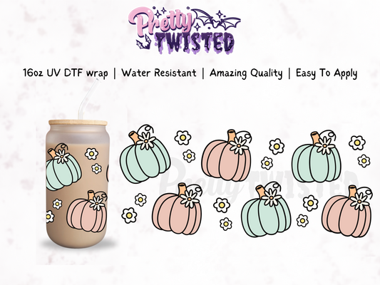 UV DTF | PASTEL PUMPKINS 16oz Libbey Wrap