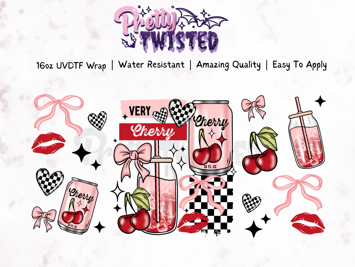 UV DTF | VERY CHERRY 16oz Libbey Wrap
