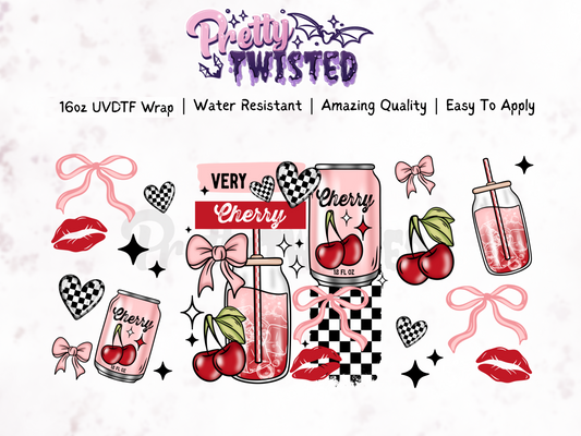 UV DTF | VERY CHERRY 16oz Libbey Wrap