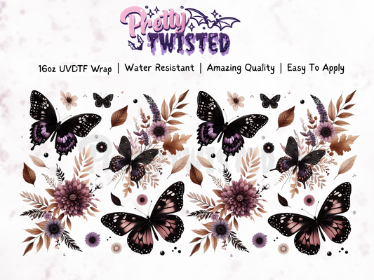 UV DTF | AUTUMN BUTTERFLY 16oz Libbey Wrap