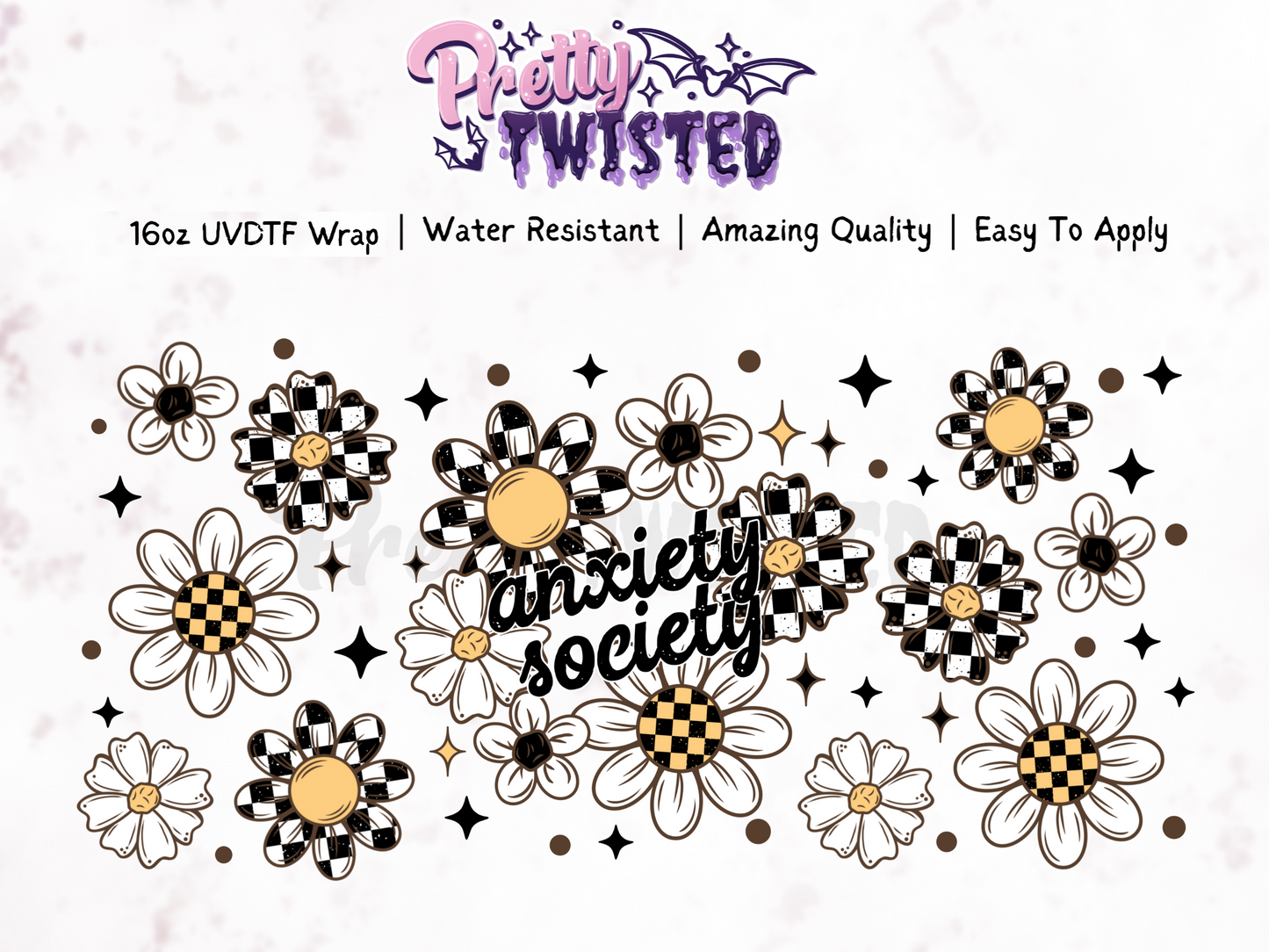 UV DTF | ANXIETY SOCIETY 16oz Libbey Wrap