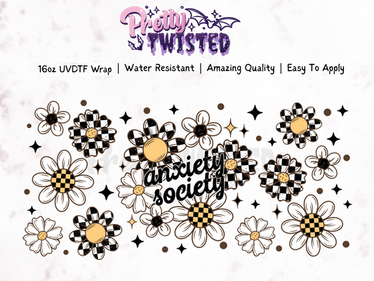 UV DTF | ANXIETY SOCIETY 16oz Libbey Wrap