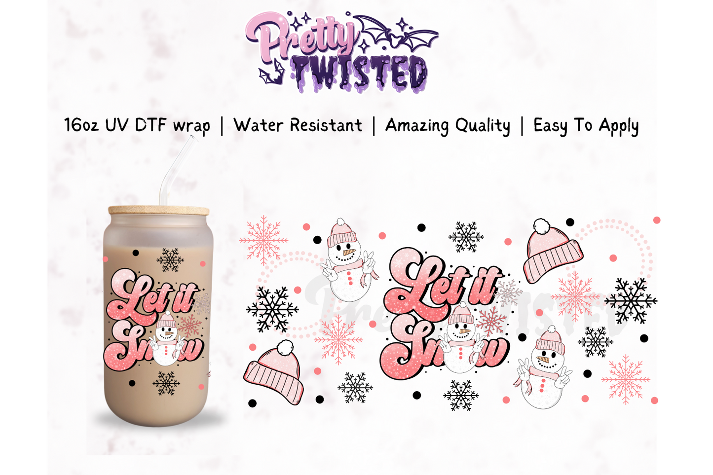 UV DTF | LET IT SNOW 16oz Libbey Wrap