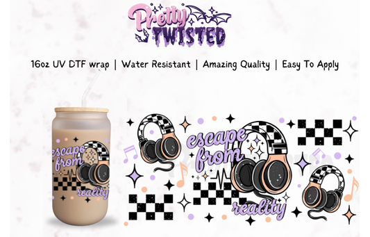 UV DTF | ESCAPE REALITY 16oz Libbey Wrap