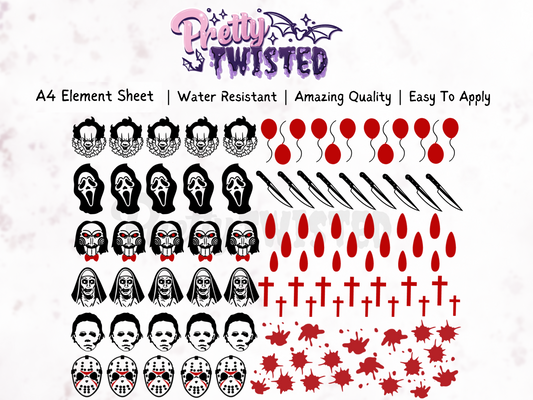 HORROR | UV DTF ELEMENT SHEET